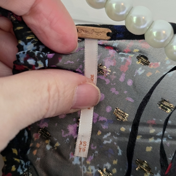 NWT Free People Anna Mini Dress Open Back Metallic Spots XS - Picture 10 of 12